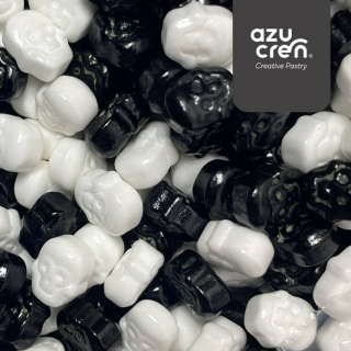 Cukrové zdobení lebky černé a bílé 90 g 